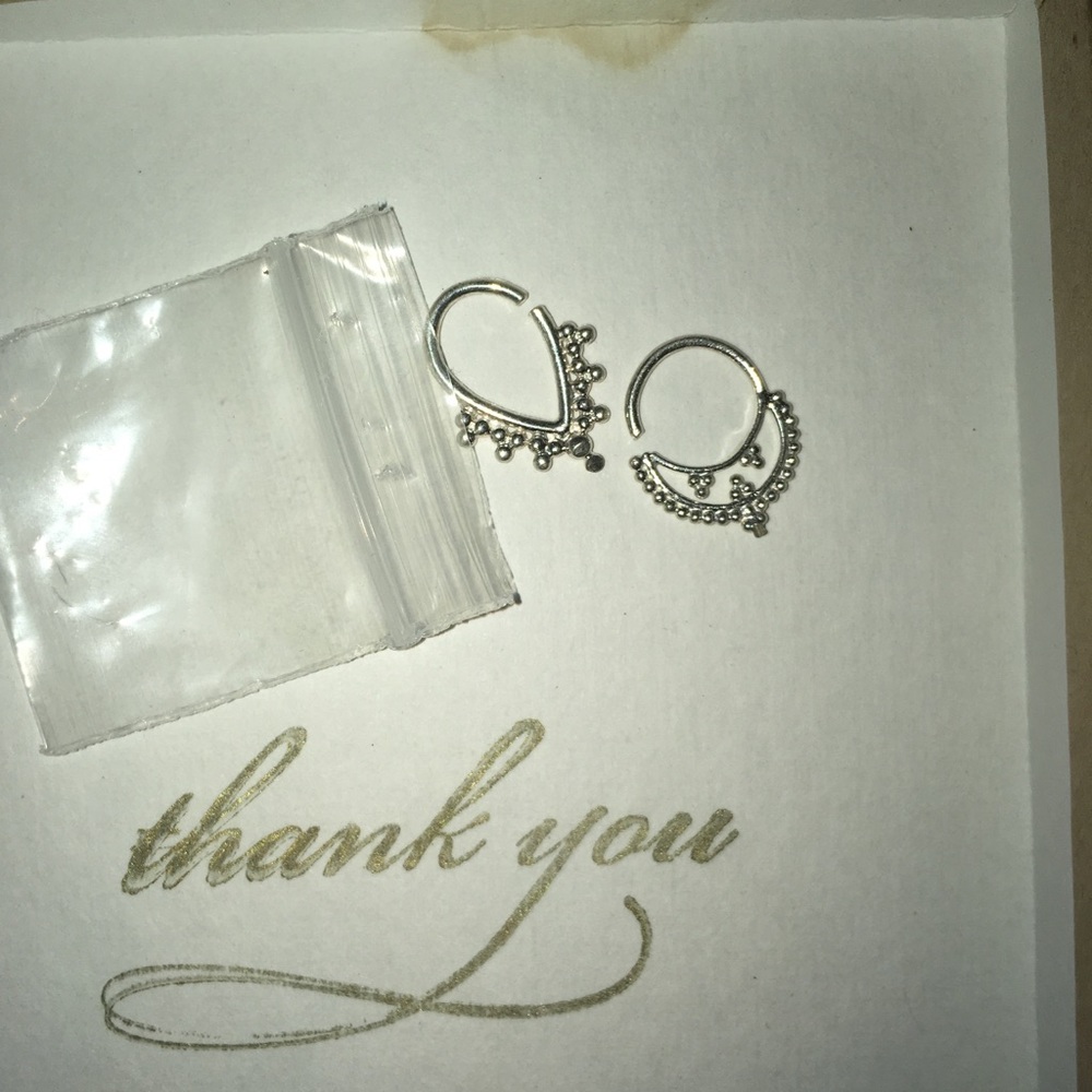 silver septum rings never worn.